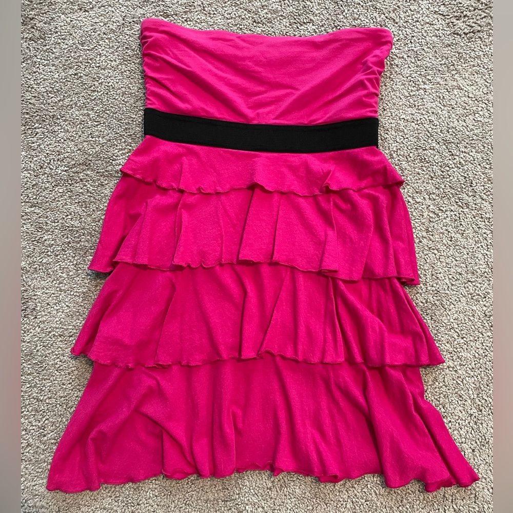 Express Dress - Strapless, Small, Pink & Black